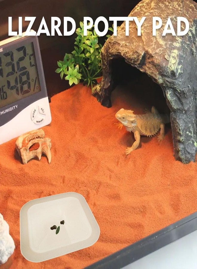 MAGNEECH 2 Pcs Leopard Gecko Potty Pad,Crested Gecko Potty Latrine，Leopard Gecko Tray，Reptile Litter Box，Portable Gecko Tank Accessories (Beige) - Image 4